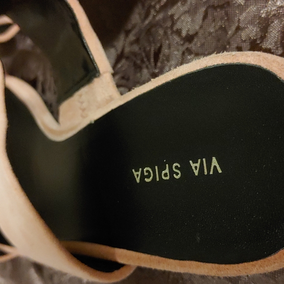 Via Spiga Pink Swede Heeled Slip Ons - Picture 7 of 8